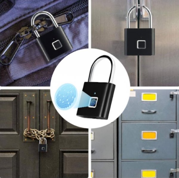 قفل البصمة الذكي المقاوم للماء - حماية أمنية متطورة للأبواب والحقائب والخزائن - ألمنيوم صلب