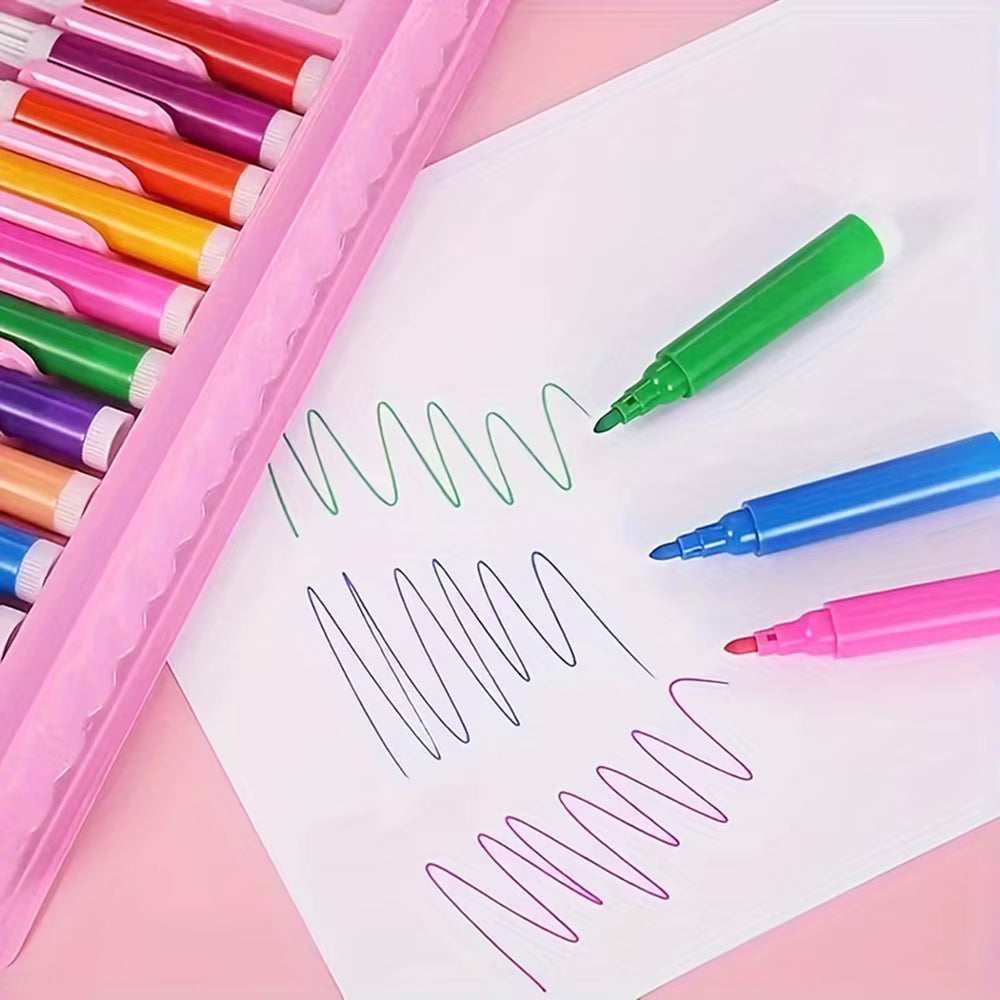 مجموعة تلوين ورسم متكاملة للأطفال 208 قطعة - شنطة فنية شاملة مع مرسم وألوان مائية وأقلام تلوين قابلة للغسل - الهدية المثالية لطلاب الروضة والابتدائية