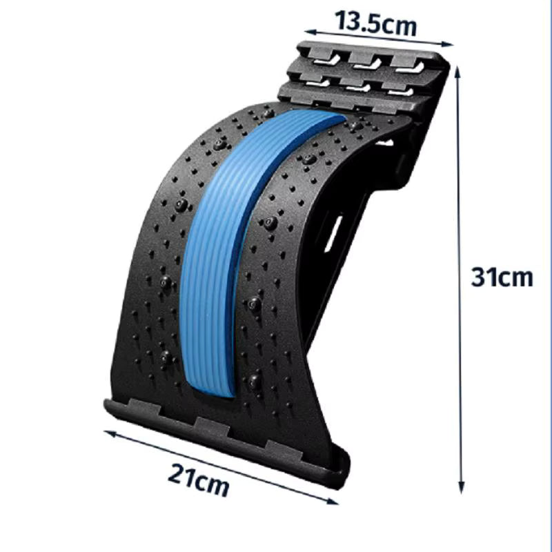 مصحح وضعية الظهر ومسكن آلام العمود الفقري المغناطيسي - جهاز تمدد الفقرات القطنية القابل للتعديل (3 مستويات) لراحة فورية ودعم الخصر