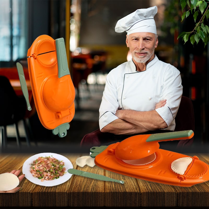 جهاز صانعة السمبوسة واللقيمات اليدوي 2 في 1 - قالب ضغط العجين وتشكيل الفطائر السريع - آمن وسهل التنظيف