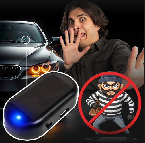 جهاز إنذار مضاد السرقة للسيارة - يعمل بالطاقة الشمسية،  بضوء وماض ذكي (يصلح لجميع السيارات)