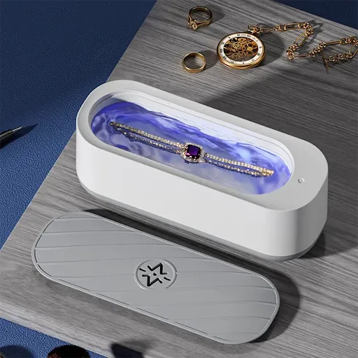 جهاز تنظيف المجوهرات والنظارات بالأشعة فوق البنفسجية - تقنية الاهتزاز عالي التردد - قابل لإعادة الشحن يو إس بي